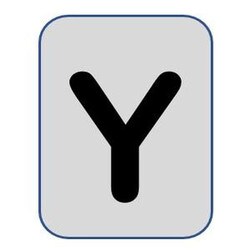Aluminium label black/silver 40X25mm - Letter Y